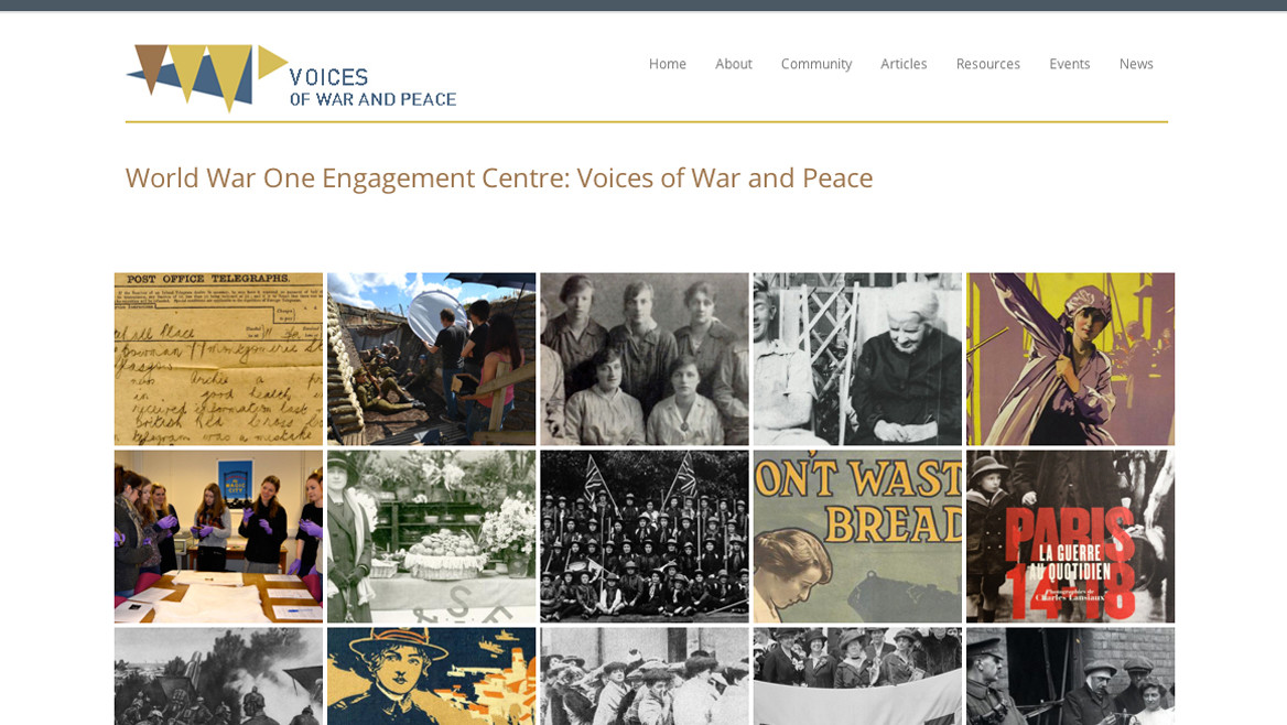 Voices of War & Peace AHRC WW1 Engagement Centre